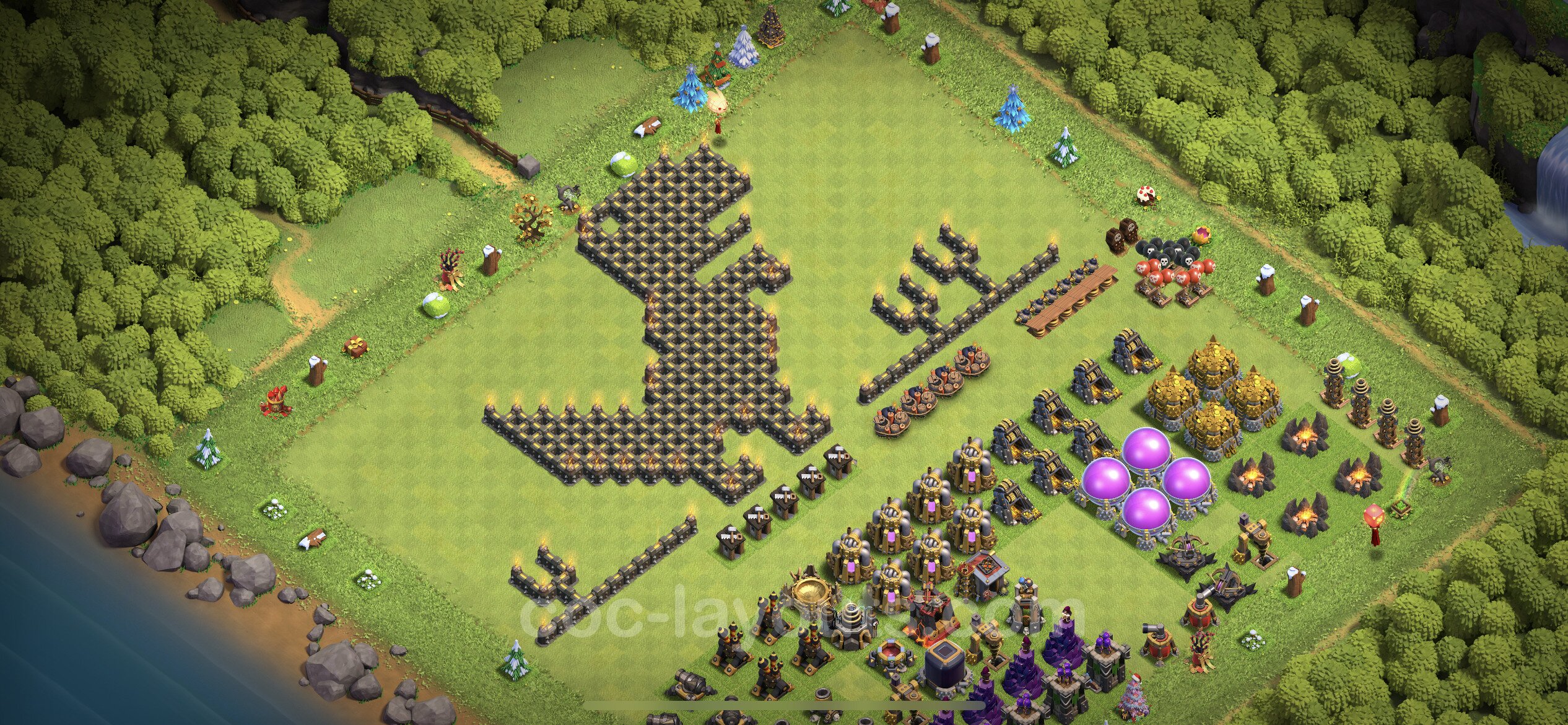 Best Funny Troll Base TH9 with Link 2023 - Town Hall Level 9 Art Base Copy  - (#1)