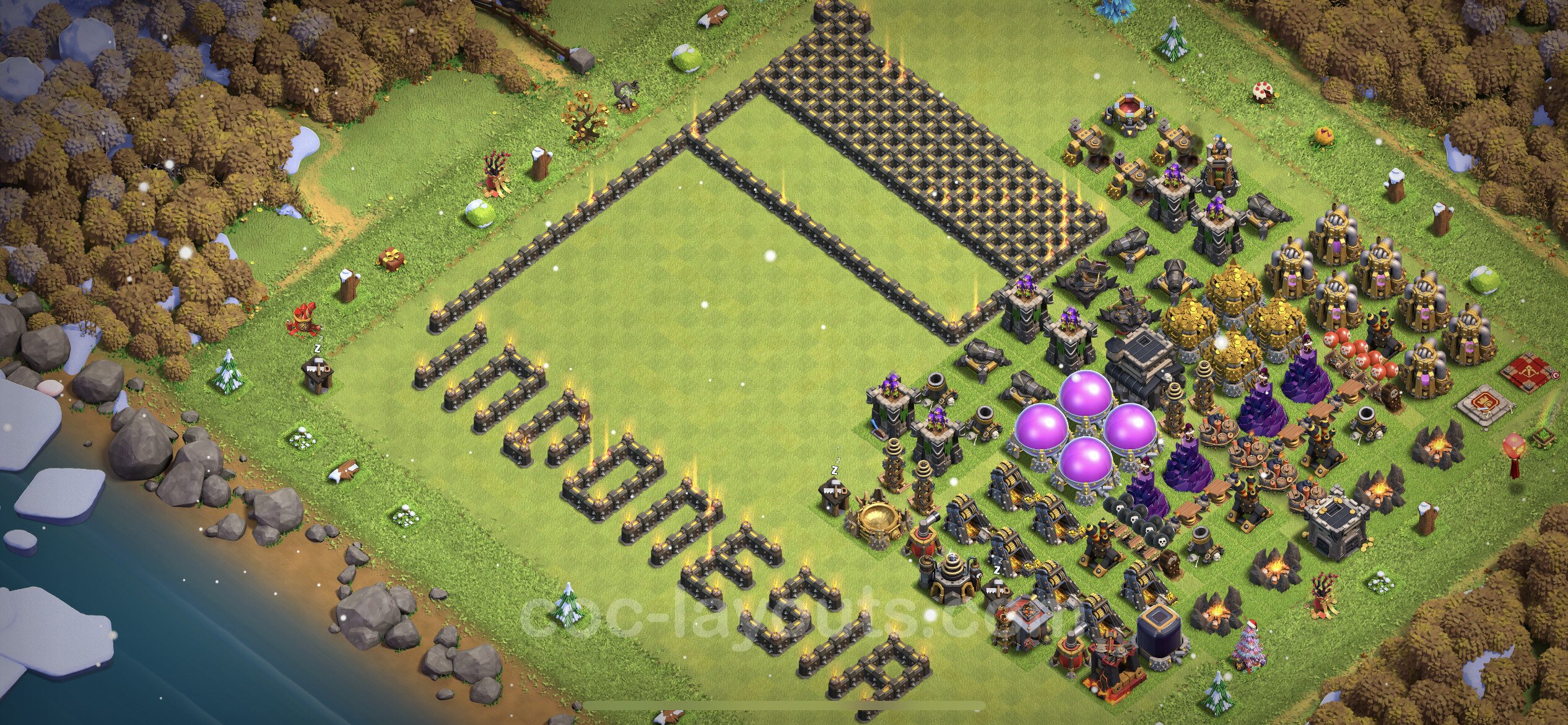 Best Funny Troll Base TH9 with Link 2023 - Town Hall Level 9 Art Base Copy  - (#17)
