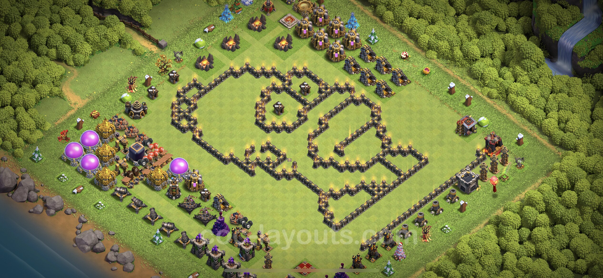 Best Funny Troll Base TH9 with Link 2023 - Town Hall Level 9 Art Base Copy  - (#4)