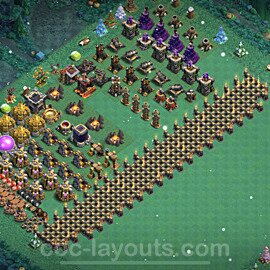TH9 Funny Troll Base Plan with Link, Copy Town Hall 9 Art Design 2023, #11