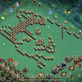 TH9 Funny Troll Base Plan with Link, Copy Town Hall 9 Art Design 2023, #12