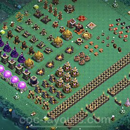 TH9 Funny Troll Base Plan with Link, Copy Town Hall 9 Art Design 2022, #13