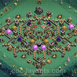 TH9 Funny Troll Base Plan with Link, Copy Town Hall 9 Art Design 2022, #16