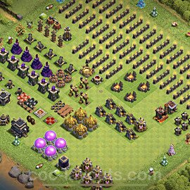 TH9 Funny Troll Base Plan with Link, Copy Town Hall 9 Art Design 2023, #2