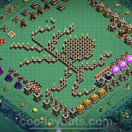 TH9 Funny Troll Base Plan with Link, Copy Town Hall 9 Art Design 2023, #21