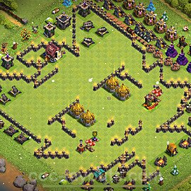 TH9 Funny Troll Base Plan with Link, Copy Town Hall 9 Art Design 2024, #29