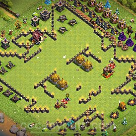 Die Troll Funny Base RH9 + Link 2025 - COC Rathaus Level 9 Art Base - #29