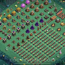 TH9 Funny Troll Base Plan with Link, Copy Town Hall 9 Art Design 2022, #6