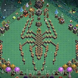 TH9 Funny Troll Base Plan with Link, Copy Town Hall 9 Art Design 2022, #7