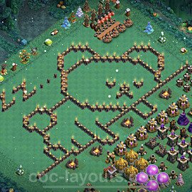 TH9 Funny Troll Base Plan with Link, Copy Town Hall 9 Art Design 2022, #8