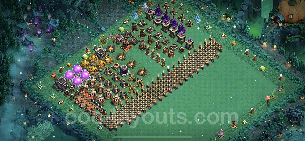 TH9 Funny Troll Base Plan with Link, Copy Town Hall 9 Art Design 2022, #11