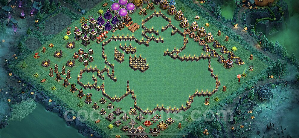 TH9 Funny Troll Base Plan with Link, Copy Town Hall 9 Art Design 2023, #24