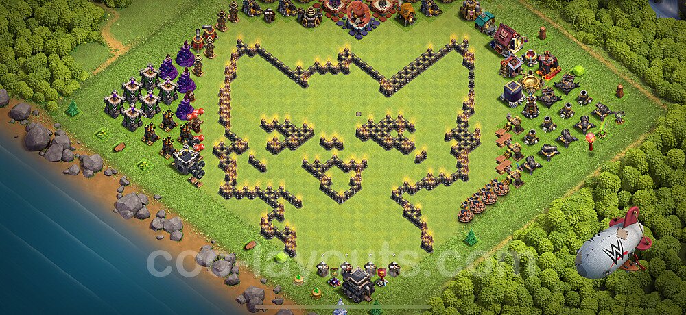 Troll Funny Diseño de aldea Ayuntamiento 9 Copiar - COC TH9 Perfecta Art Distribucion 2025 + Enlace - #30