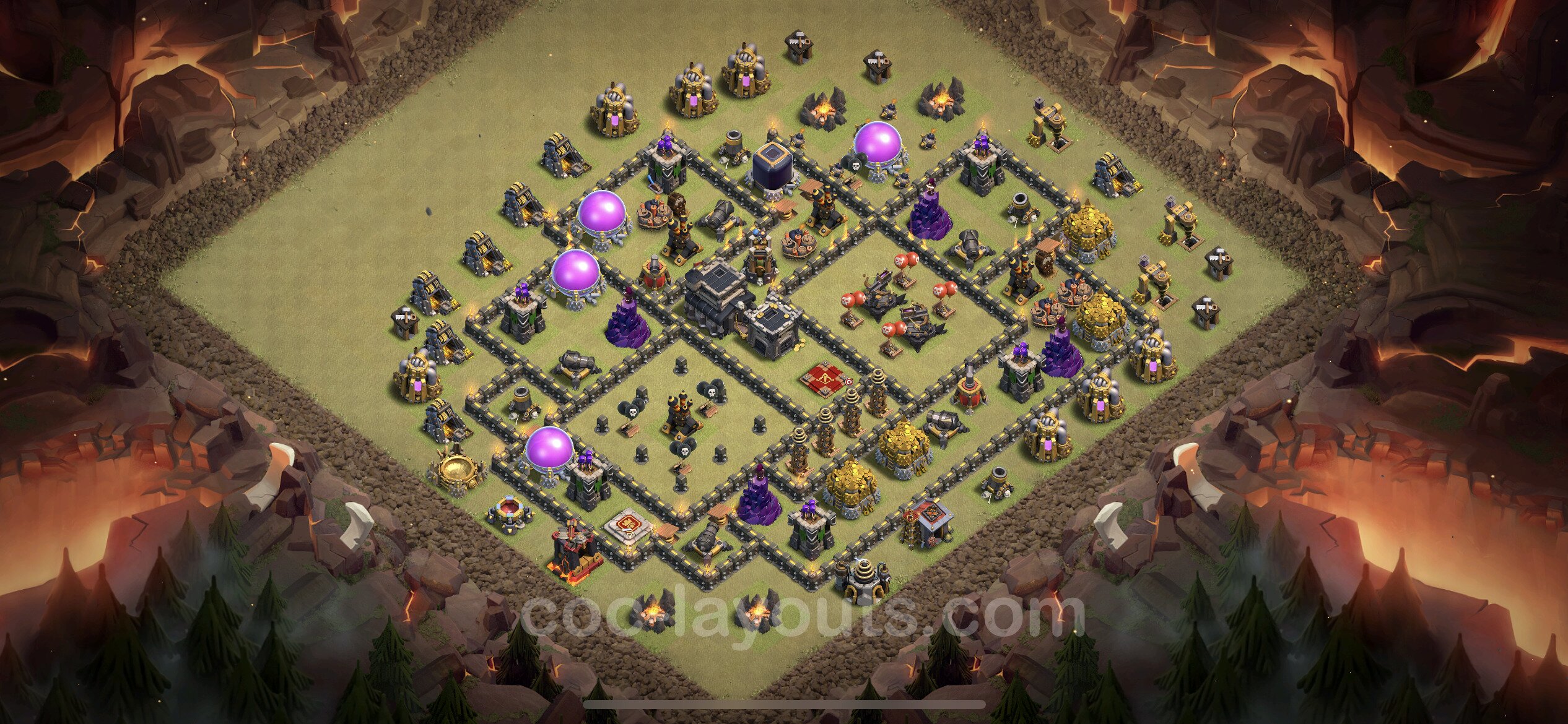 Best War Base TH9 with Link, Anti Everything - Town Hall Level 9 CWL Ba...