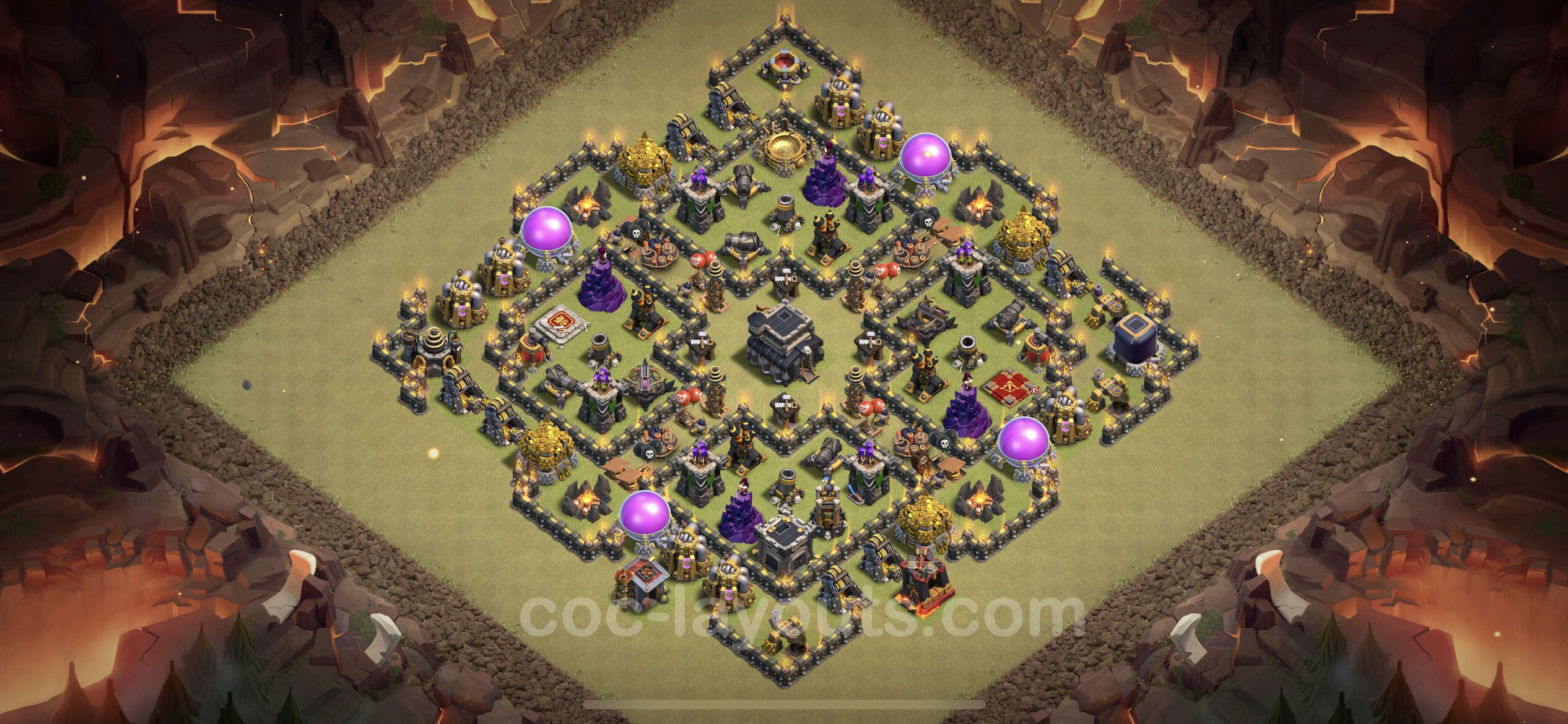 Best Anti 3 Stars War Base TH9 with Link, Anti Everything - Town Hall Level...