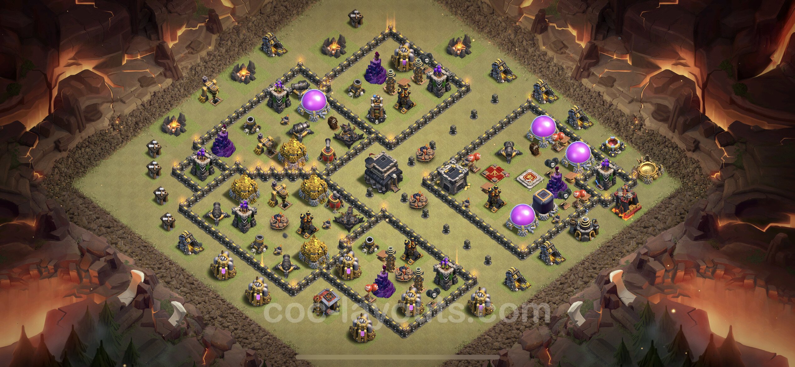 Top War Base TH9 with Link - CWL Defence Plan 2022 - Clash of Clans -...
