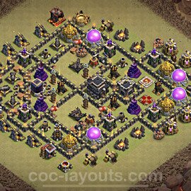 Die Clan War Base RH9 + Link, Hybrid 2022 - COC Rathaus Level 9 Kriegsbase (CK / CW) - #108