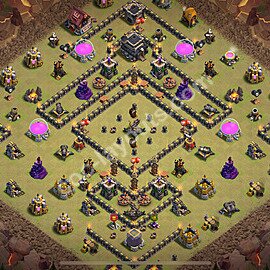 TH9 War Base Plan with Link, Anti Everything, Copy Town Hall 9 CWL Design 2025, #115