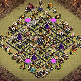 Die Anti 2 Sterne Clan War Base RH9 + Link 2025 - COC Rathaus Level 9 Kriegsbase (CK / CW) - #117