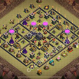 TH9 Anti 3 Stars CWL War Base Plan with Link, Anti Everything, Copy Town Hall 9 Design 2025, #118