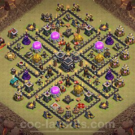Die Anti 3 Sterne Clan War Base RH9 + Link, Anti Alles 2024 - COC Rathaus Level 9 Kriegsbase (CK / CW) - #125
