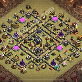 Ustawienie baza wojskowa TH9 z linkiem, Anty Wszystko - Ratusz poziom 9 - COC 2025 - #126