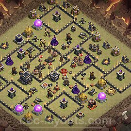 TH9 Max Levels CWL War Base Plan with Link, Copy Town Hall 9 Design, #15