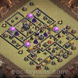 TH9 Max Levels CWL War Base Plan with Link, Anti Everything, Copy Town Hall 9 Design, #23