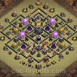 Die Anti 2 Sterne Clan War Base RH9 + Link, Hybrid 2023 - COC Rathaus Level 9 Kriegsbase (CK / CW) - #24