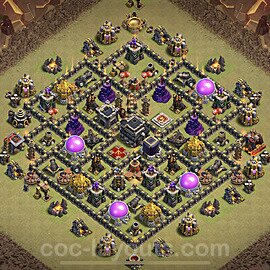 TH9 War Base Plan with Link, Anti 3 Stars, Hybrid, Copy Town Hall 9 CWL Design 2023, #28