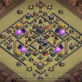 TH9 War Base Plan with Link, Anti Everything, Hybrid, Copy Town Hall 9 CWL Design 2023, #34