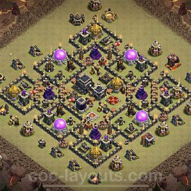 Municipio livello 9 Base di Guerra + Link, Ibrido - Anti 2 Stelle Disposizione Villaggio COC 2023 TH9 - #37