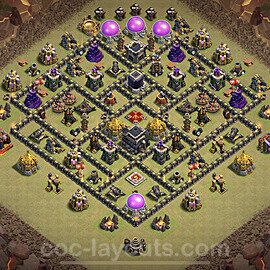 TH9 Max Levels CWL War Base Plan with Link, Anti Everything, Copy Town Hall 9 Design 2023, #38