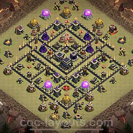 Diseño de aldea para Guerra Ayuntamiento 9 Copiar, Anti Todo - COC TH9 Perfecta Distribucion 2023 + Enlace - #43