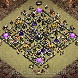 TH9 Max Levels CWL War Base Plan with Link, Hybrid, Anti Everything, Copy Town Hall 9 Design, #51