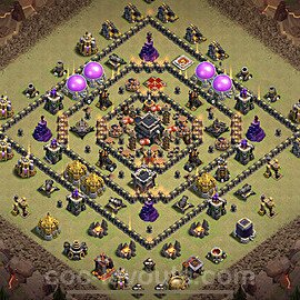 TH9 Max Levels CWL War Base Plan with Link, Anti Everything, Anti Air / Dragon, Copy Town Hall 9 Design 2021, #54