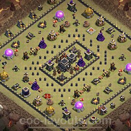 Die Clan War Base RH9 + Link, Anti Alles, Hybrid 2023 - COC Rathaus Level 9 Kriegsbase (CK / CW) - #79