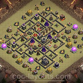TH9 Max Levels CWL War Base Plan with Link, Copy Town Hall 9 Design 2021, #84