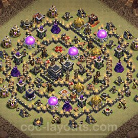 Die Clan War Base RH9 + Link, Anti 3 Sterne, Hybrid 2022 - COC Rathaus Level 9 Kriegsbase (CK / CW) - #90