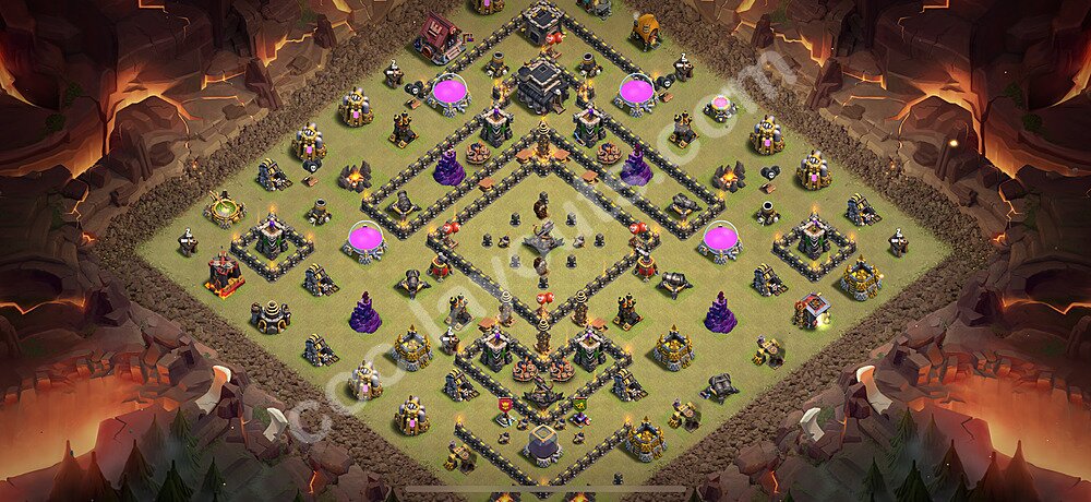 Municipio livello 9 Base di Guerra + Link, Anti tutto - Miglior Disposizione Villaggio COC 2025 TH9 - #115