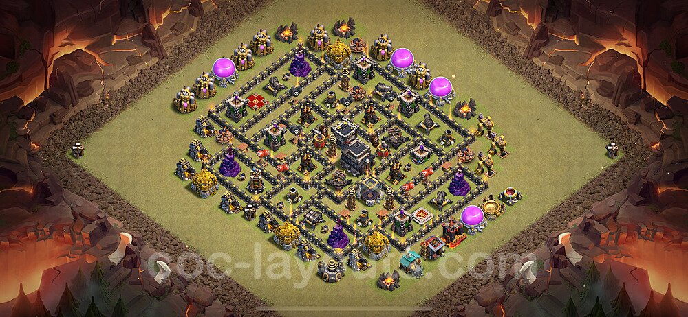 TH9 Max Levels CWL War Base Plan with Link, Anti Everything, Copy Town Hall 9 Design 2024, #124