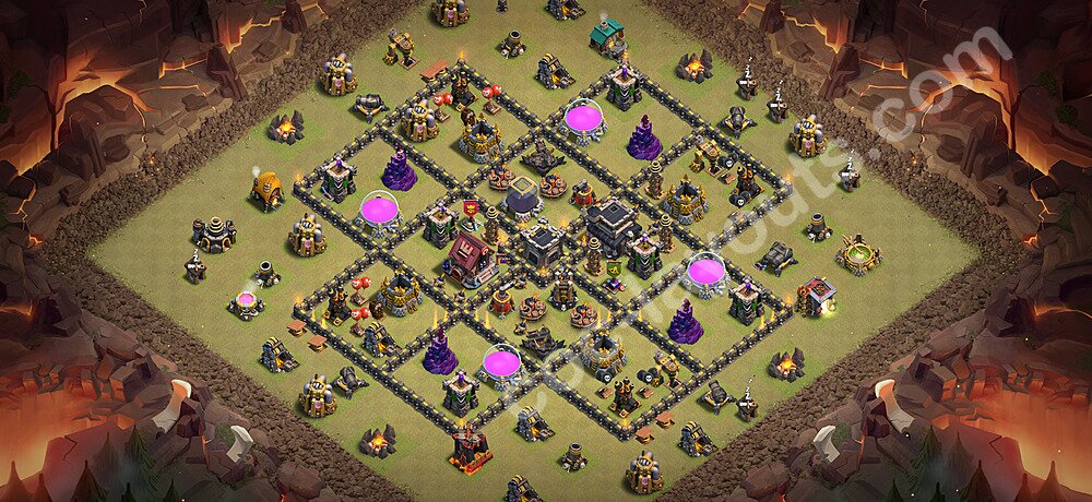 Municipio livello 9 Base di Guerra + Link, Anti tutto - Anti 2 Stelle Disposizione Villaggio COC 2026 TH9 - #129