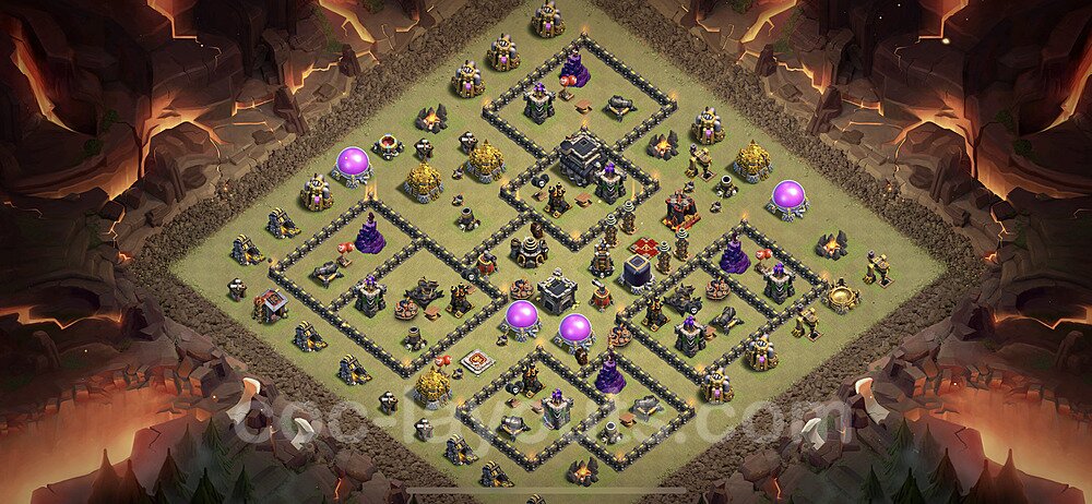 Diseño de aldea para Guerra Ayuntamiento 9 Copiar, Anti 3 Estrellas, Anti Todo - COC TH9 Perfecta Distribucion 2023 + Enlace - #13