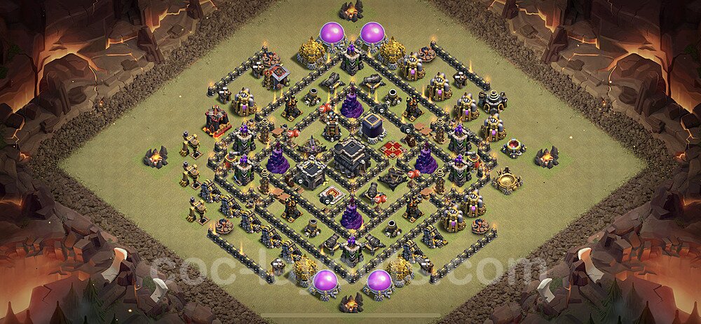 TH9 Max Levels CWL War Base Plan with Link, Anti Everything, Copy Town Hall 9 Design 2023, #17