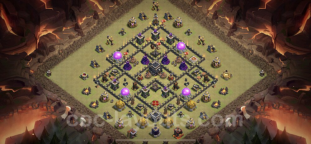 TH9 Max Levels CWL War Base Plan with Link, Anti Everything, Copy Town Hall 9 Design, #44