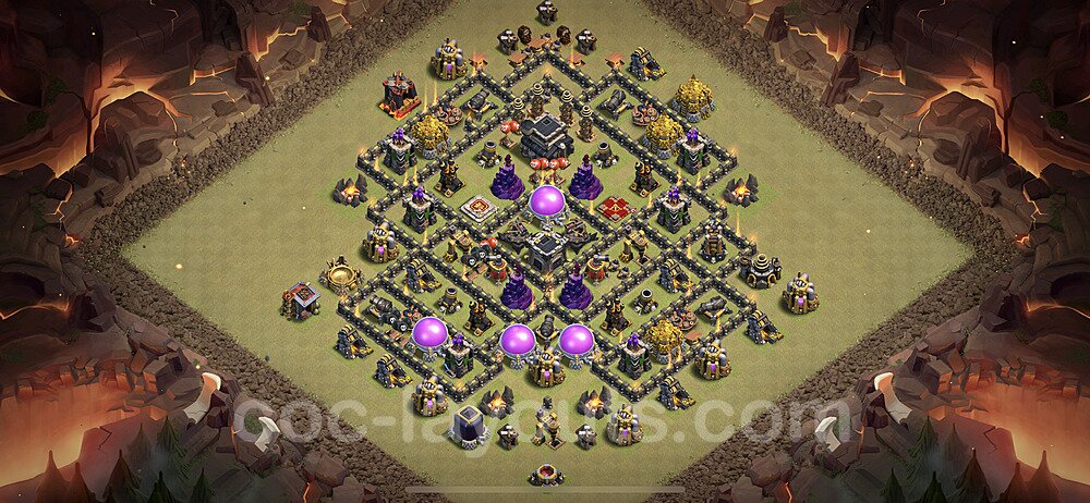 TH9 War Base Plan with Link, Copy Town Hall 9 Design 2020, #5