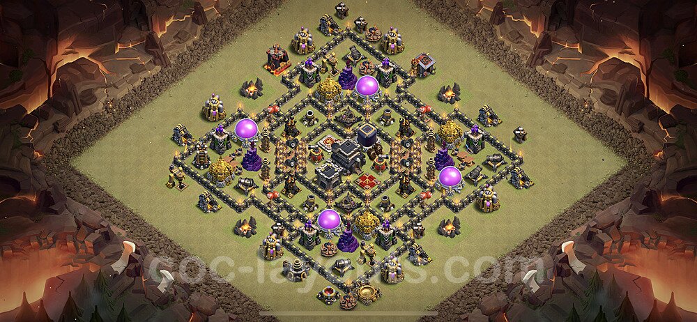 TH9 Anti 2 Stars War Base Plan with Link, Copy Town Hall 9 Design 2020, #8