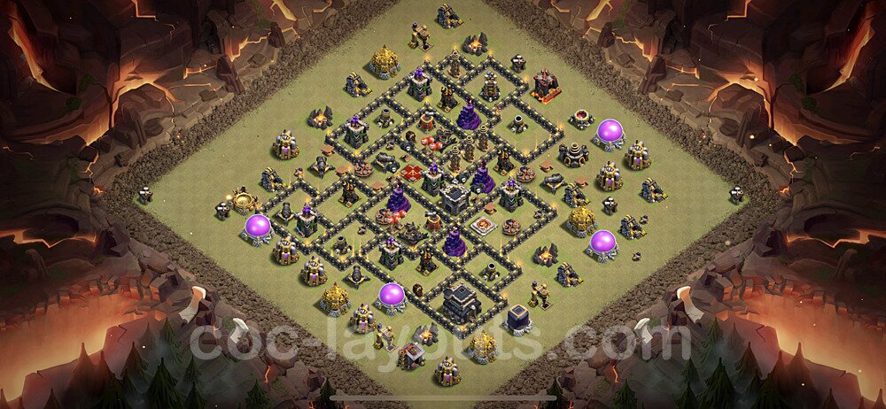 TH9 Max Levels CWL War Base Plan with Link, Copy Town Hall 9 Design 2023, #84