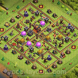 Base plan TH10 (design / layout) with Link, Anti 3 Stars for Farming 2024, #220