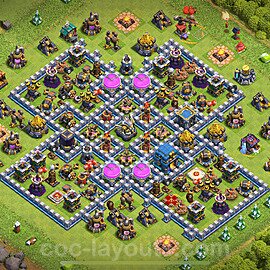 TH12 Trophy Base Plan with Link, Copy Town Hall 12 Base Design 2024, #130